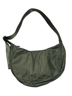 Quince REVIVE NYLON CRESCENT SHOULDER BAG PURSE CROSSBODY Olive green